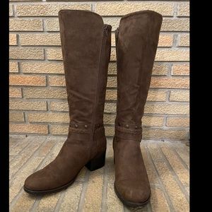 White Mountain Paulina Faux Suede Knee High Boots- Brown- Size 11